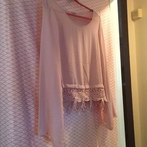 Brand new blush cropped blouse size L